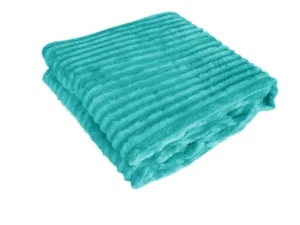 240GSM Corduroy Striped Throw Rug Emerald Green