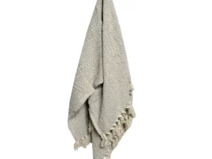 Cotton Fringe Throw Rug Chevron Grey