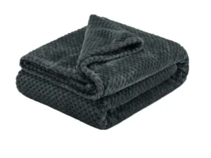 Soft Diamond Fleece Throw Rug/Blanket Charcoal