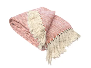 Herringbone Extra Large Throw Rug Orange