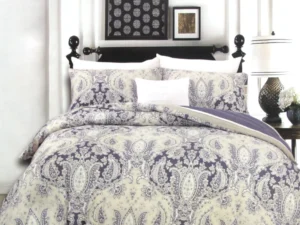 250TC Cotton Reversible Quilt Cover Set Elizabeth Queen
