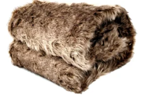 Faux Fur Animal Assorted Throw Rug Mexican Wolf