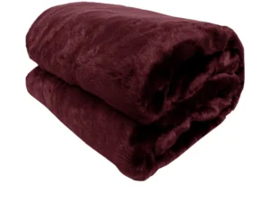Faux Mink Throw Rug Wine