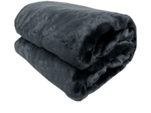 Titan Charcoal Faux Fur Throw Rug 127 x 152 cm
