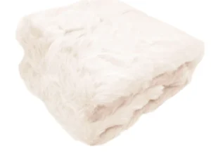 Ariana Long Fleece Faux Fur Throw Rug Light Peach