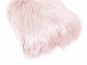 Mia Luxury Long Hair Faux Fur Throw Rug 127 x 152 cm Pale Pink