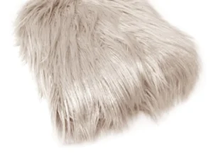 Mia Luxury Long Hair Faux Fur Throw Rug 127 x 152 cm Taupe