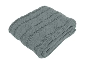 Hudson Grey Knitted Throw Rug