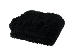 Lucia Nutural Collection Shaggy Throw Rug 127 x 152cm Black