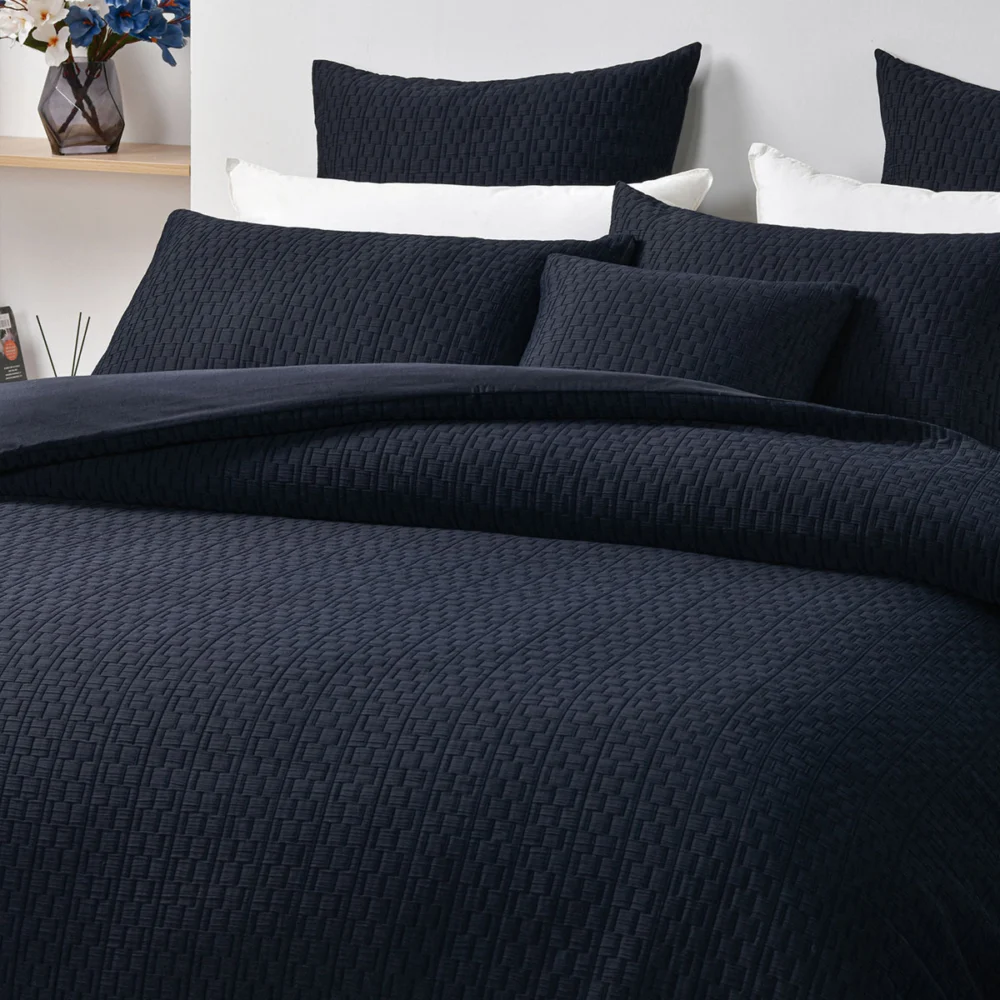 Bianca Burleigh Ink Jacquard Quilt Cover Set Queen