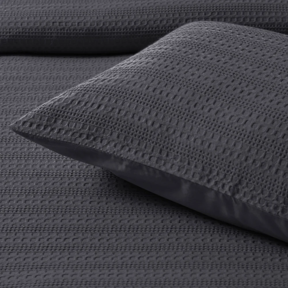 Bianca Kahlani Charcoal Waffle Quilt Cover Set King