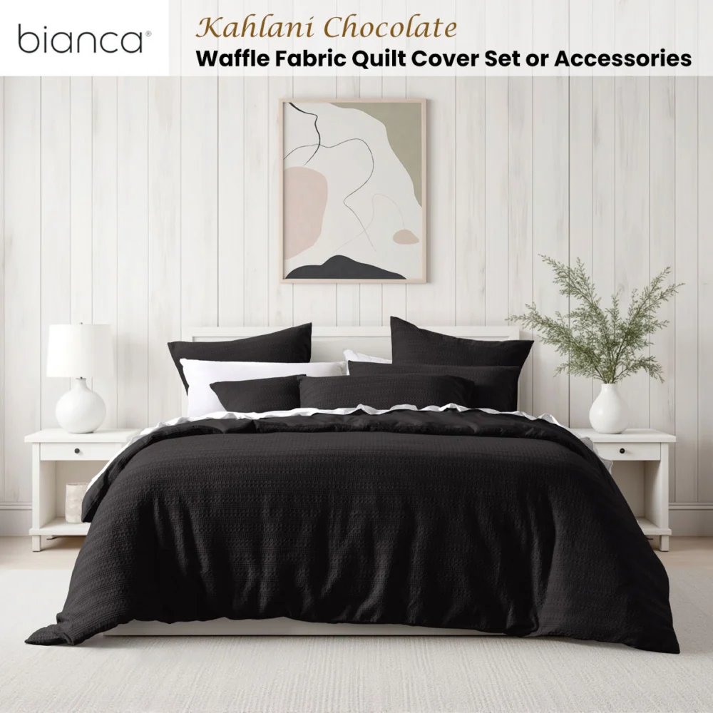 Bianca Kahlani Chocolate Waffle Quilt Cover Set Single