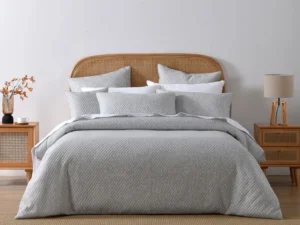 Bianca Pesaro Grey Polyester Cotton Quilt Cover Set Queen