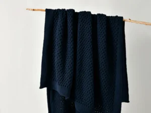 Bianca Sofala Indigo Polyester Chenille Throw Rug 130 x 170 cm