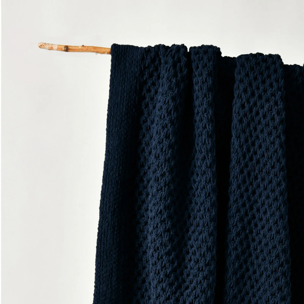 Bianca Sofala Indigo Polyester Chenille Throw Rug 130 x 170 cm