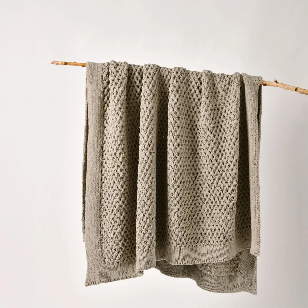 Bianca Sofala Taupe Polyester Chenille Throw Rug 130 x 170 cm