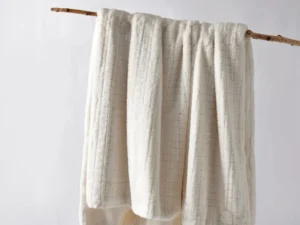 Bianca Tambar Natural Faux Fur Throw Rug 130 x 170 cm