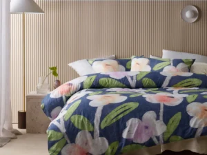 Accessorize Bella Blue Cotton Floral Quilt Cover Set Single