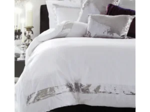 Accessorize Sequins White Cotton Quilt Cover Set Single