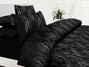 Accessorize Naples Black Jacquard Quilt Cover Set Double