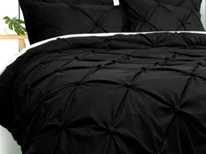 Bloomington Puffy Quilt Cover Set Black QUEEN