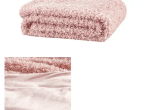 J.Elliot Home Lyla Faux Sheep Fur Throw Rug Peach