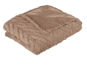 Ottawa Plush Faux Fur Throw Rug Champagne