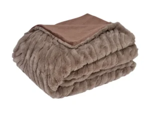 J Elliot Home Rita Woodsmoke Faux Mohair Throw Rug 130 x 160cm