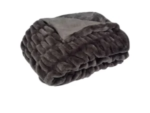 J Elliot Home Skyler Chocolate Faux Fur Throw Rug 130 x 160cm