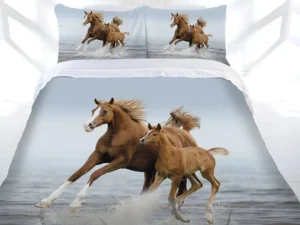 Just Home Frolicking Horse Quilt Cover Set Queen