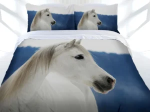 Just Home Snowy Horse Quilt Cover Set Queen