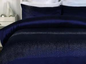 Diamante Quilt Cover Set Navy SINGLE