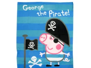 Peppa Pig George the Pirate Printed Polar Fleece Throw Rug 130 x 160 cm