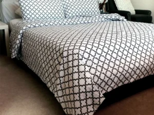 Mia White 100% Cotton Quilt Cover Set Queen