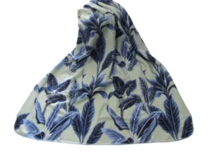 175GSM Banana Tree Leaves Printed Polar Fleece Throw Rug 120 x 150cm Sage