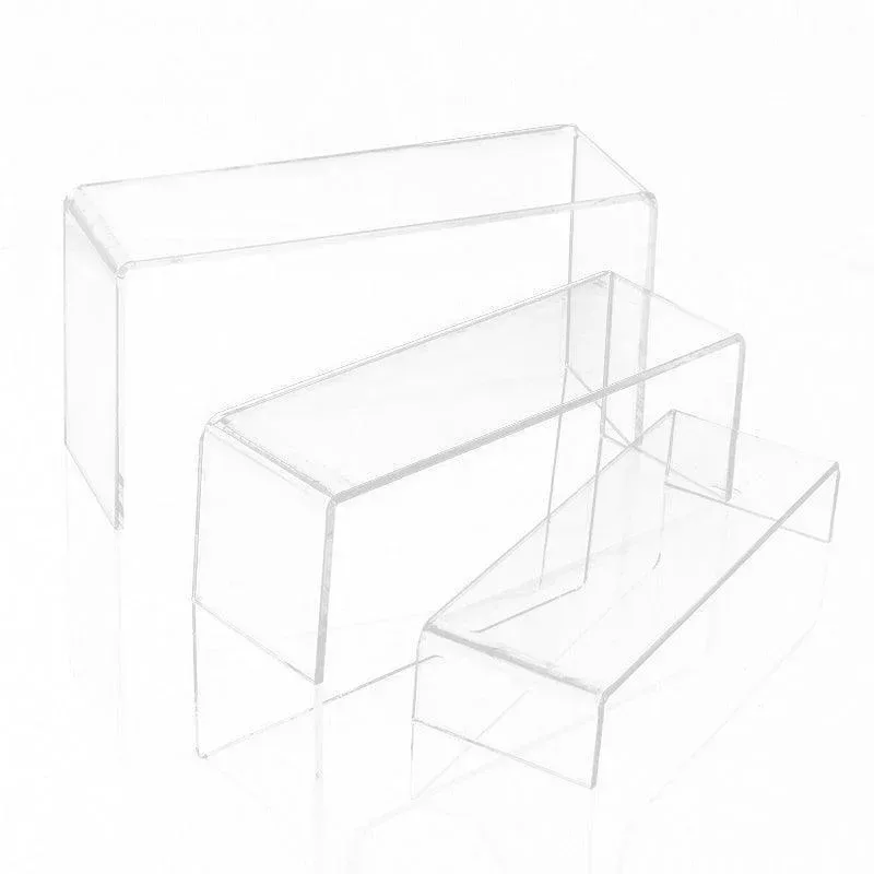3Pcs Transparent Organiser for Shoes or Cosmetics Clear Acrylic Display Stand