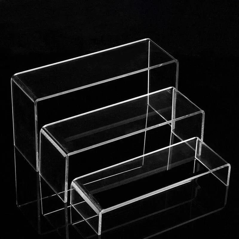 3Pcs Transparent Organiser for Shoes or Cosmetics Clear Acrylic Display Stand