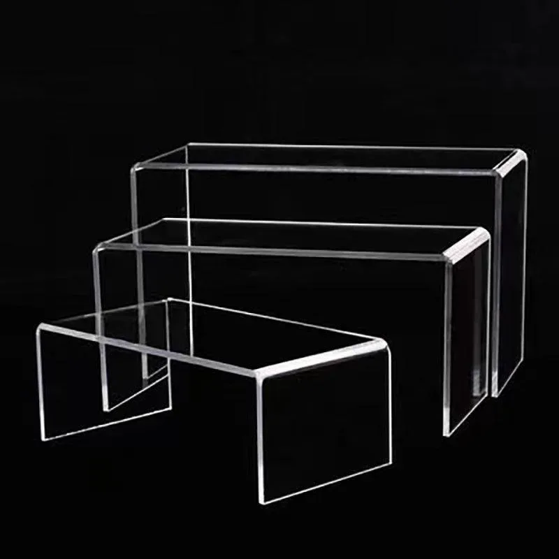 3Pcs Transparent Organiser for Shoes or Cosmetics Clear Acrylic Display Stand