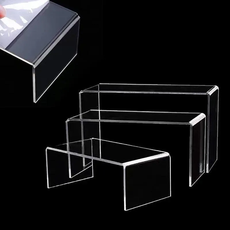 3Pcs Transparent Organiser for Shoes or Cosmetics Clear Acrylic Display Stand