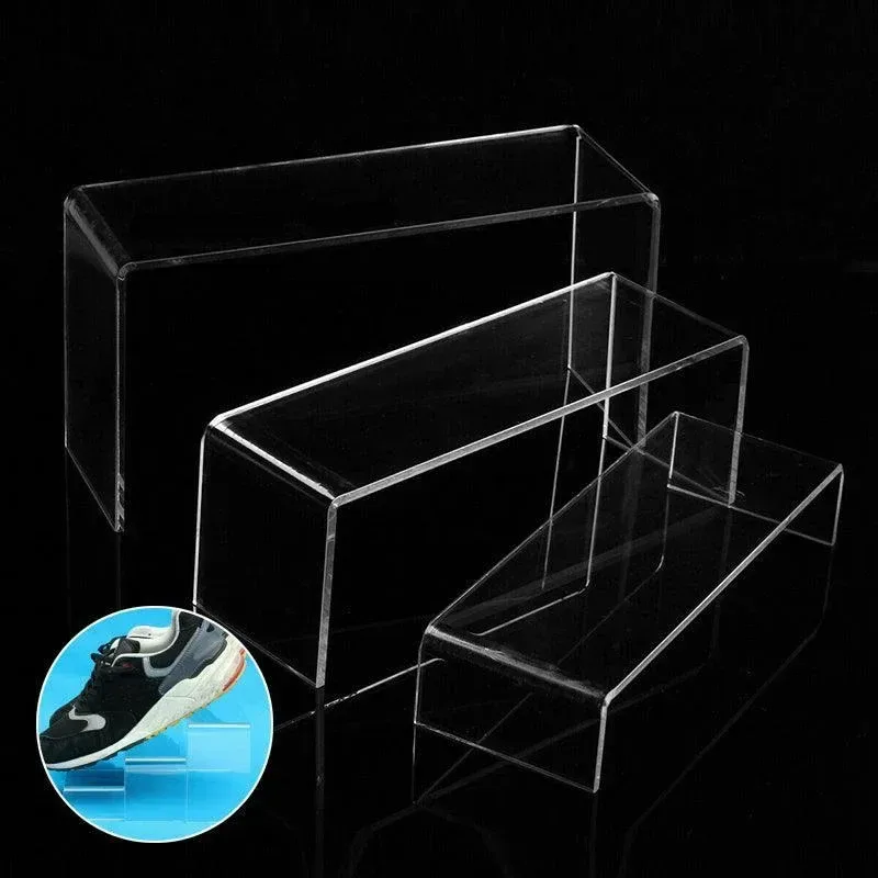 3Pcs Transparent Organiser for Shoes or Cosmetics Clear Acrylic Display Stand