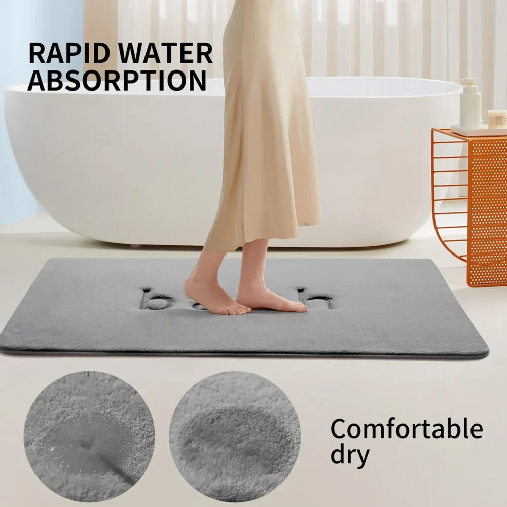 Bathroom Floor Mat Model A Water Absorbent Mat Anti Slip Toilet Carpet Rug Soft
