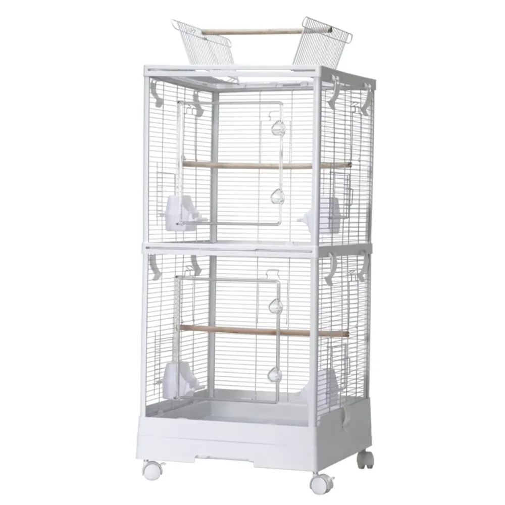 Bird Cage Double Layer Metal Villa Large Size Aviary House for Parrot Pet Indoor