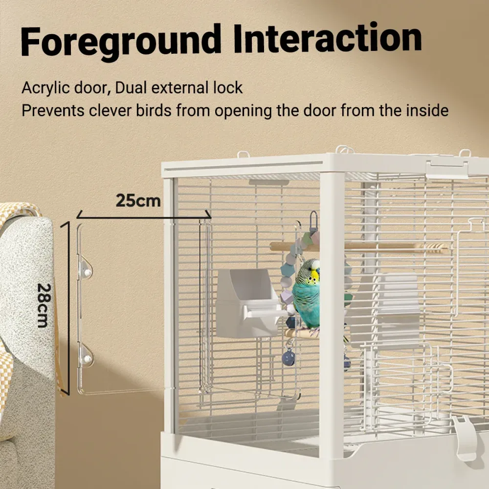 Bird Cage Double Layer Metal Villa Large Size Aviary House for Parrot Pet Indoor