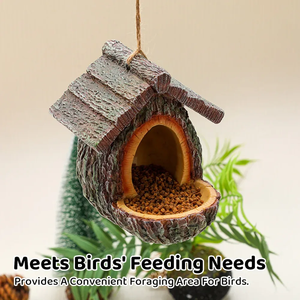 Bird Nest Bird Feeder Outdoor Garden Resin for Birds Backyard Patio Decor