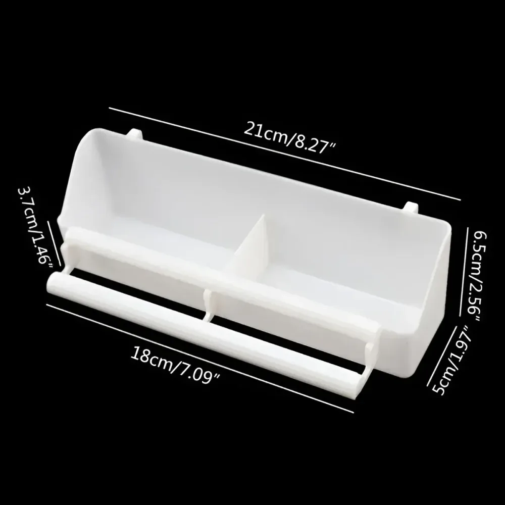 Bird Food Feeder Trough Box Water Bowl Container Cage Accessories Easy Install