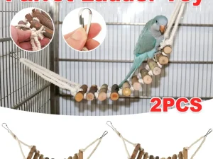 2 PCS Small Medium Parrot Toy Ladder Bridge for Budgie Cockatiel Bird Cage Play