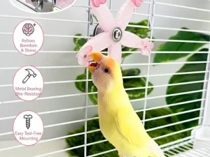 Spinning Windmill Bird Cage Toy 360 Degree Rotation Pecking Boredom Relief Play