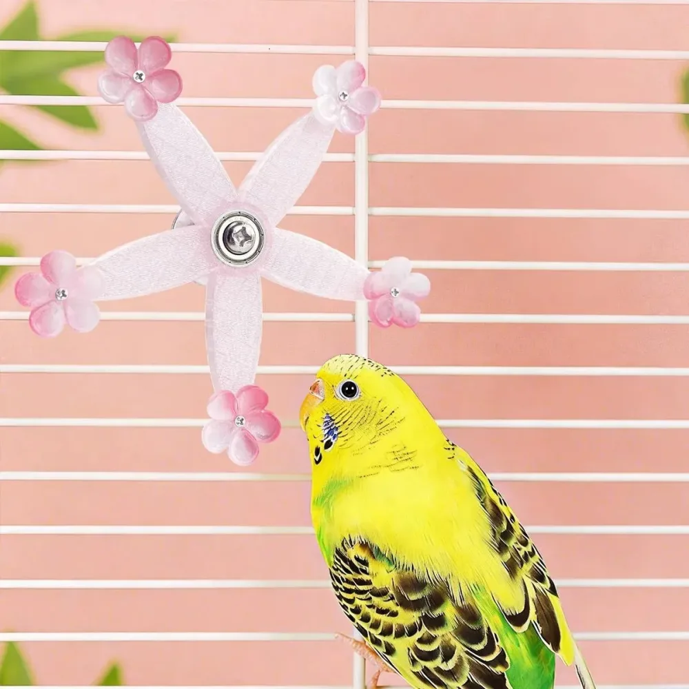 Spinning Windmill Bird Cage Toy 360 Degree Rotation Pecking Boredom Relief Play