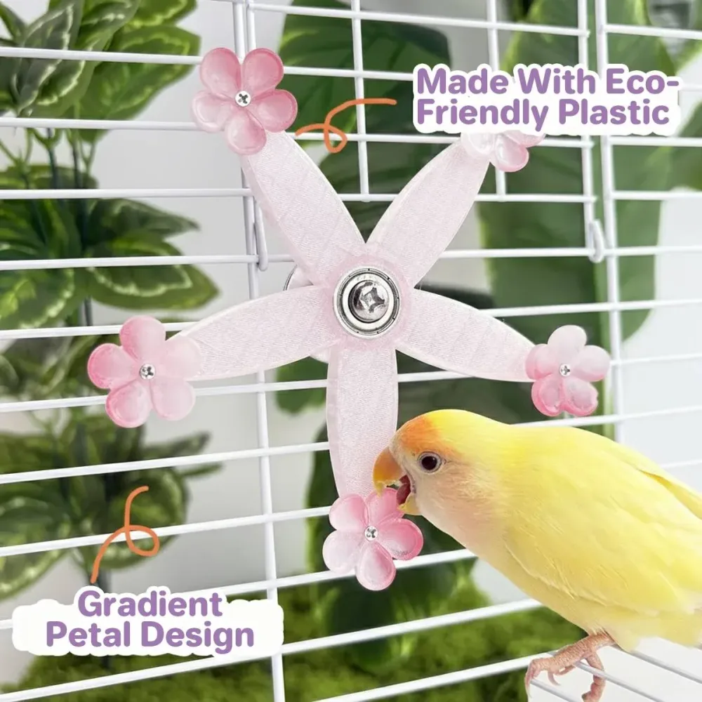 Spinning Windmill Bird Cage Toy 360 Degree Rotation Pecking Boredom Relief Play