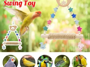 Colorful Parrot Swing Bird Perch Stand Stick Play Toy For Small Medium Parrots